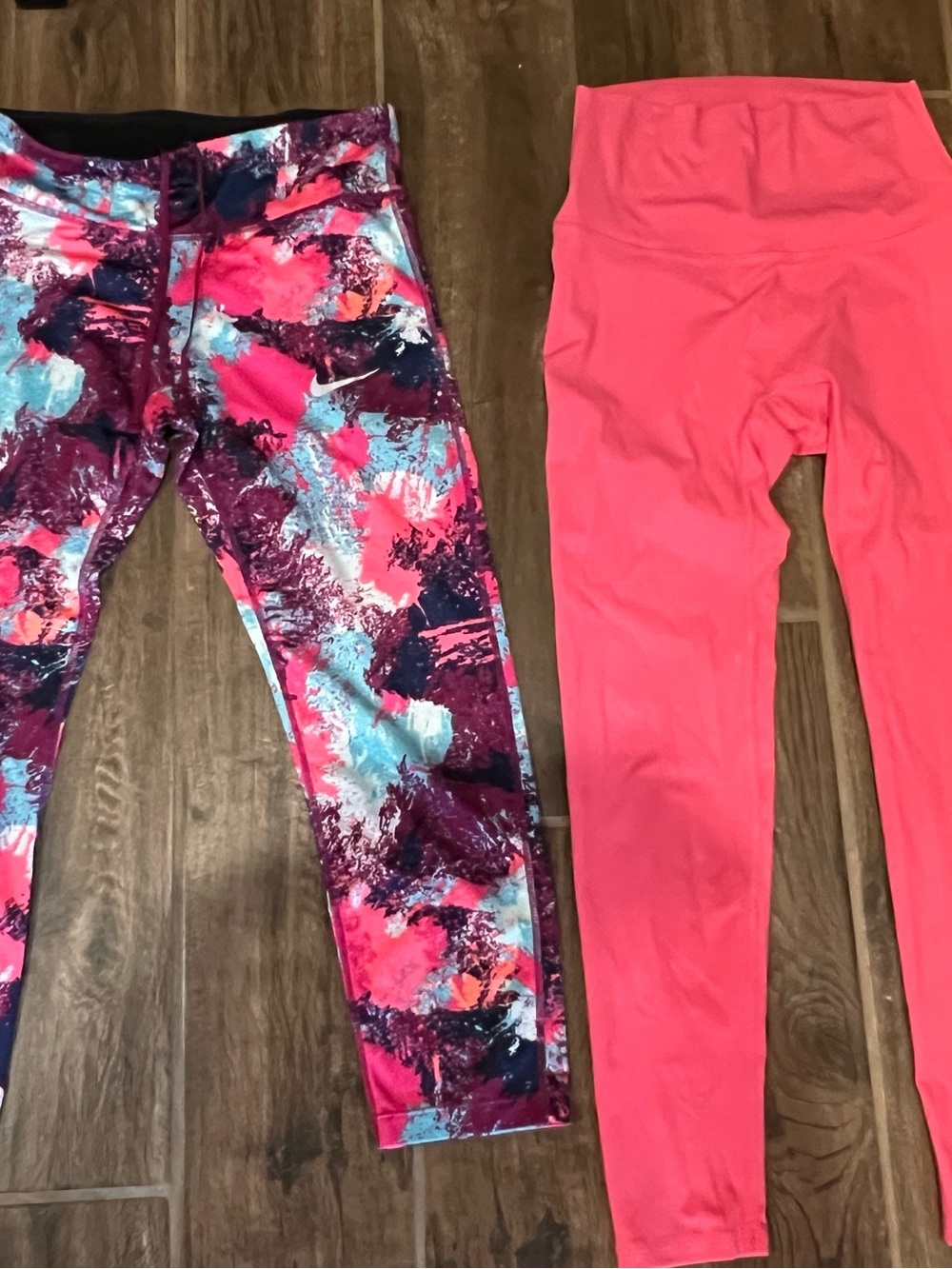 Women’s size M Active Leggings - Pink Multi & Solid Pink